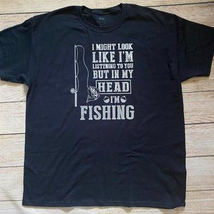 In My Head I'm Fishing Kids Graphic Shirt